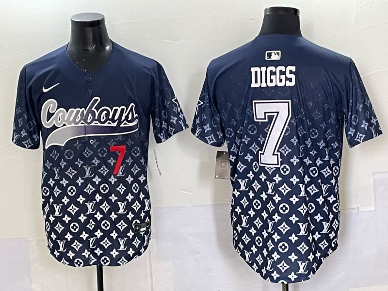 Men 2025 Dallas Cowboys #7 Diggs Drak blue Nike Limited NFL Jersey style 032